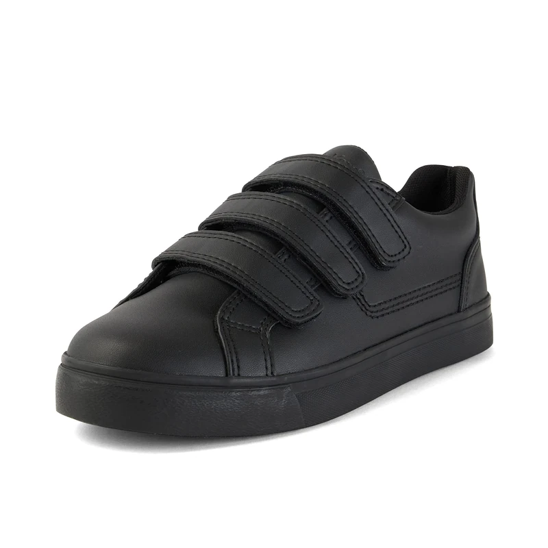 Kickers Unisex Kids Tovni Triple Strap School Shoes | Smart Everyday School Look | Hook & Loop Fastening, Cushioned for All-Day Wear, Black, 5 UK Child - Image 1