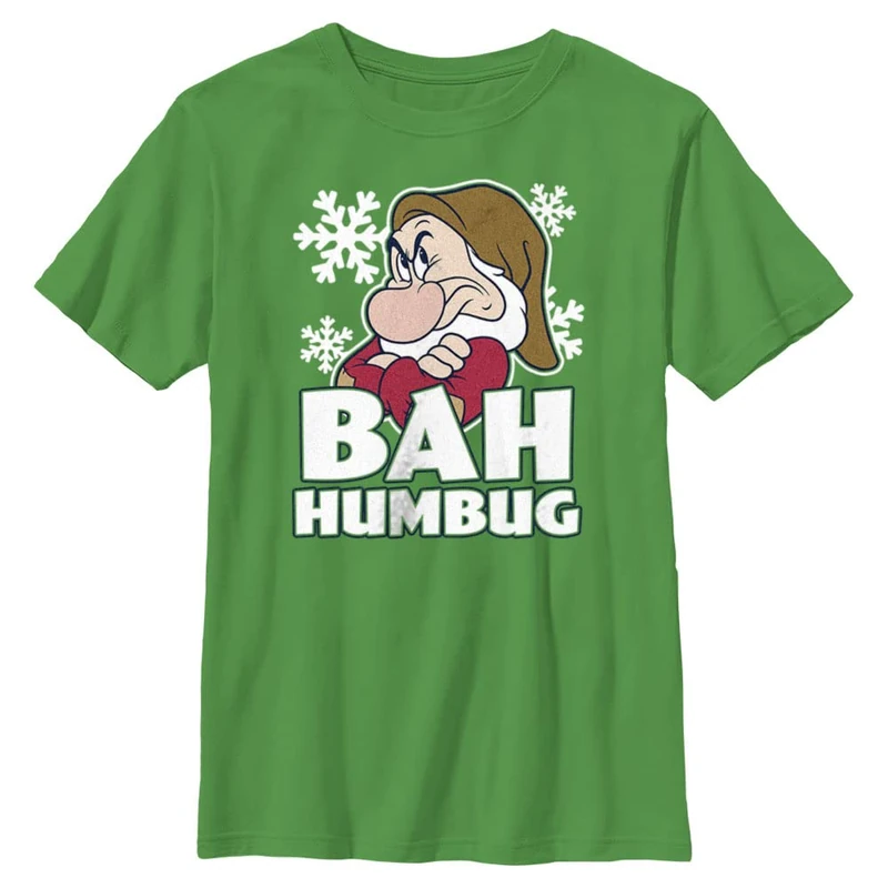 Disney Boy's Grumpy Humbug T-Shirt, Green (Kelly Green), M