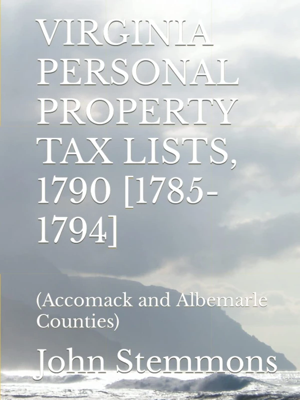 VIRGINIA PERSONAL PROPERTY TAX LISTS, 1790 [1785-1794]: (Accomack and Albemarle Counties)