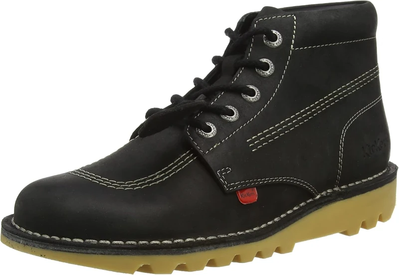Kickers Youth Unisex Kick Hi Classic Ankle Boots | Extra Comfortable | Added Durability | Premium Quality, Vegan Black, 6 UK