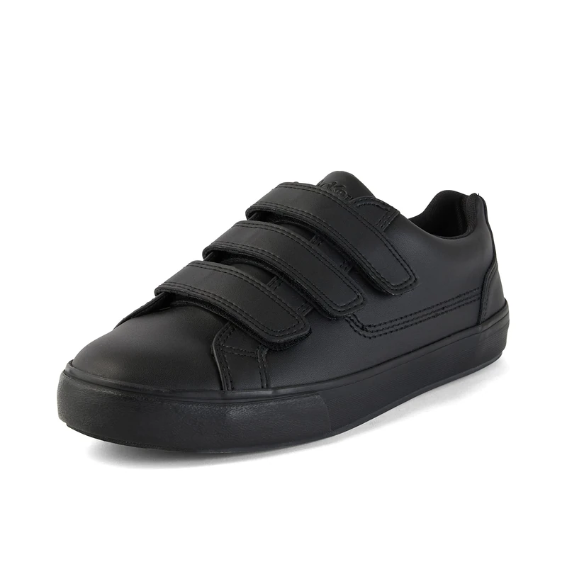 Kickers Unisex Tovni Triple Strap Shoes, Vegan Black, 12 UK - Image 1