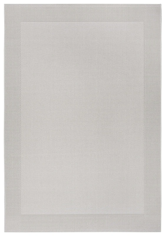 Freundin Home Collection Vena Outdoor Rug (120 x 170 cm, 100% Polypropylene, Moisture and UV Radiation, Protected for Balcony, Patios, Garden and Living Room), Light Grey, Silver