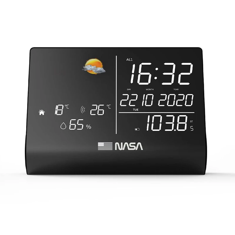 GT PHOTO NASA WSP1300 Weather Station with Bluetooth Speaker - Black