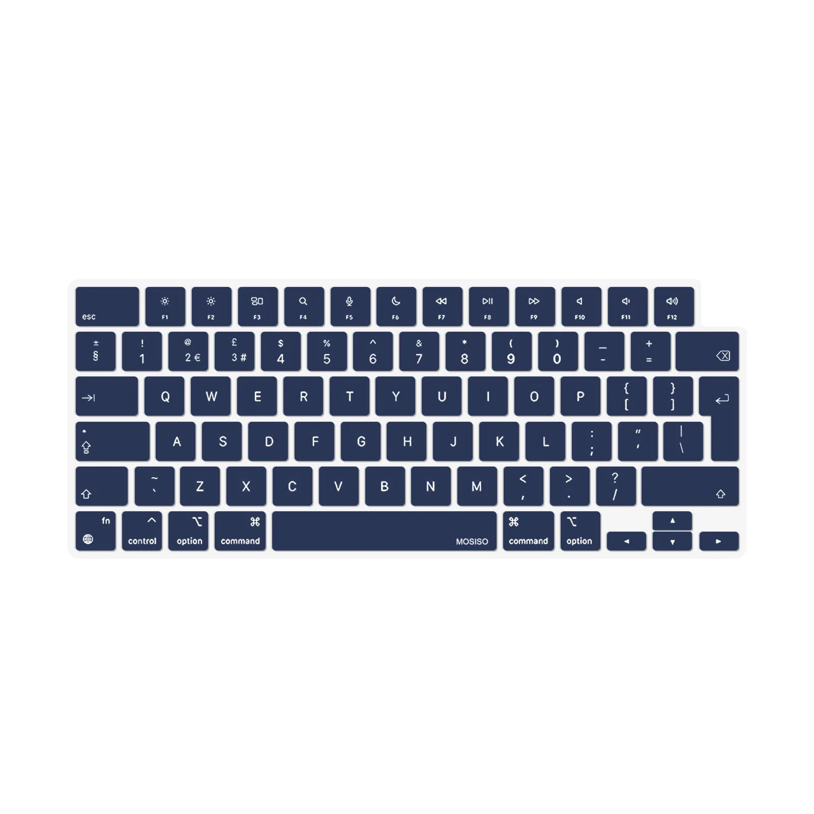 MOSISO Keyboard Cover Skin Compatible with MacBook Air 13.6 M3 A3113 M2 A2681 2025-2022, for MacBook Air 15 2025-2023, for Mac Pro 14/16 inch M4 M3 M2 M1 2021-2025, EU Layout, Navy Blue