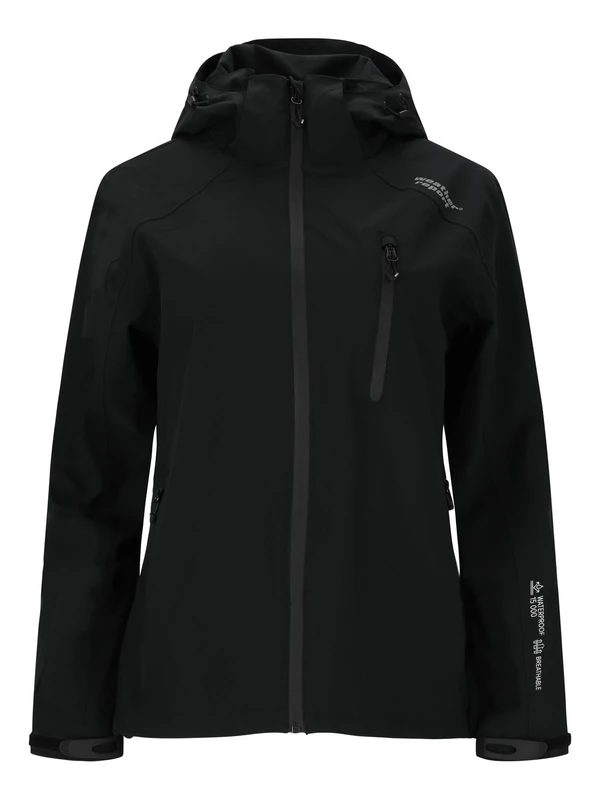 WEATHER REPORT Women's Camelia rain Jacket, 1001 Black, 48 (EU)
