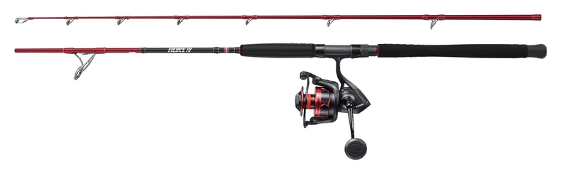 PENN Fierce IV Boat Combo, Fishing Rod and Reel Combo, Spinning Combos, Sea - Boat Fishing, Matched With Rod to Make a Perfect Boat Fishing Set-Up, Unisex, Red / Black, 2.13m | 150-400g