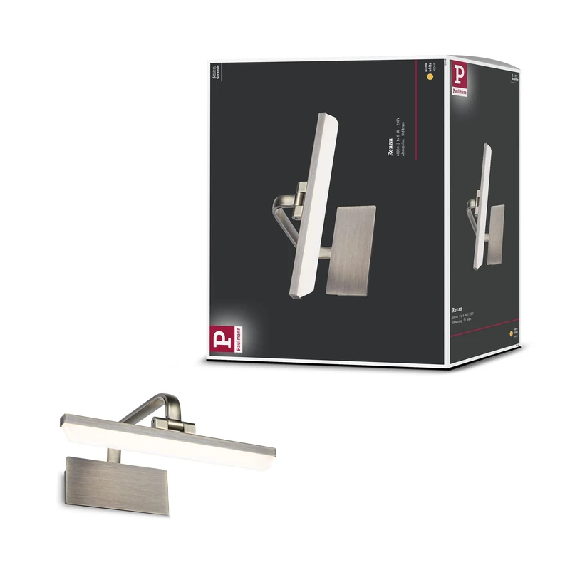 Paulmann 95568 LED picture luminaire Renan 300mm incl. 1x6W Warm white Old brass Picture light Metal, Acrylic Wall lamp 3000K
