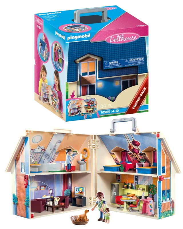 PLAYMOBIL 70985 City Life Take Along Dollhouse, fun imaginative role play, playset suitable for children ages 4+