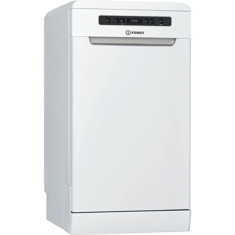 Indesit DSFO 3T224 Z UK N Freestanding Slimline Dishwasher, 10 Place Settings, 7 Programs, Silver