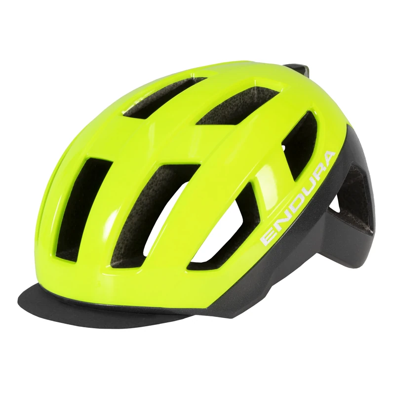Endura Urban Luminite Cycling Helmet with USB Rechargable LED Light | Cycle to Work | Commuting Helmet | Night Cycling Helmet, Yellow, M-L