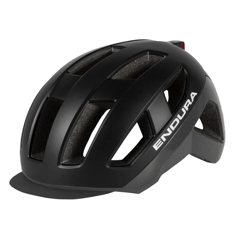 Endura Urban Luminite Cycling Helmet with USB Rechargable LED Light | Cycle to Work | Commuting Helmet | Night Cycling Helmet, Black, L-XL