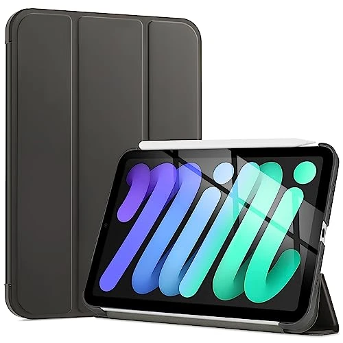ProCase Smart Case for iPad Mini 7 (A17 Pro 2024)/ Mini 6 2021 8.3 Inch, Hard Back Cover for iPad Mini 7th/6th Generation A2995/A2996/A2993/A2567/A2568/A2569 -Darkgrey