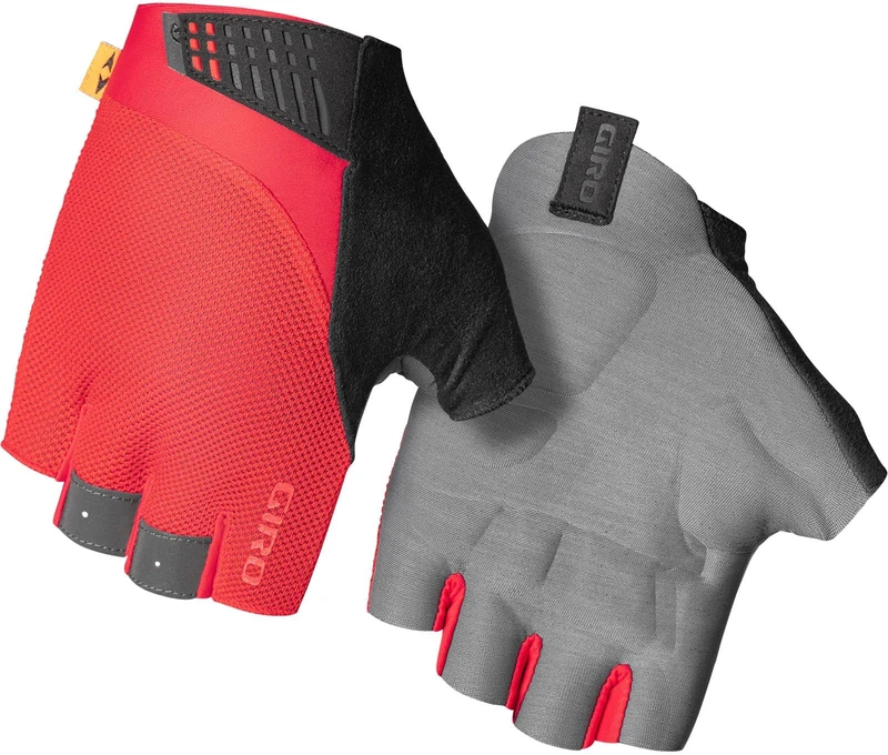 Giro Supernatural Men's Road Cycling Gloves, Seamless Molded Palm, Multi-Density Padding for Comfort & Control, Bright Red, Size: M