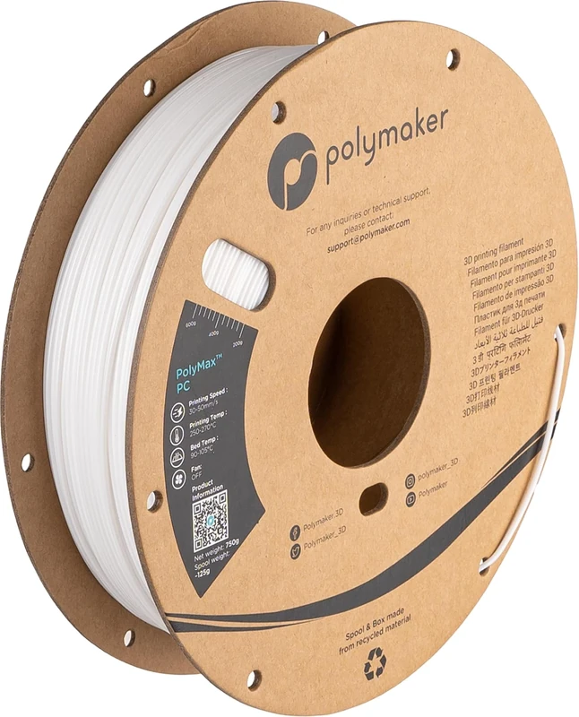 Polymaker PC02002 Polymax Tough Filament PC (Polycarbonat) Hohe Steifigkeit, hitzebeständig, schlag