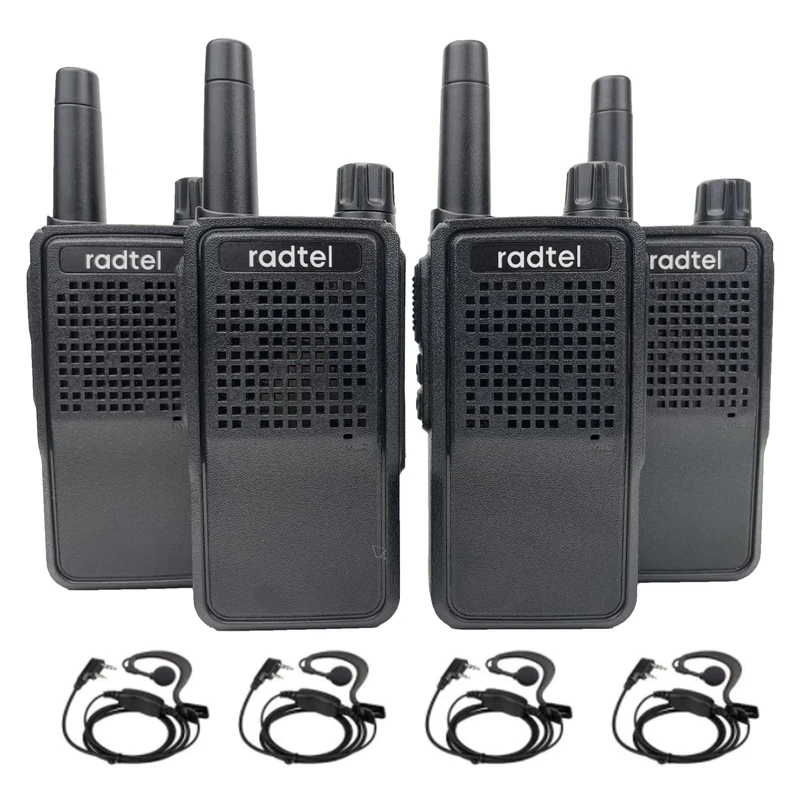Radtel RT518 PMR446 Rechargeable Walkie Talkie 22 Channels License Free Radio Walky Walky Radio Communication with USB Type Charging for Construction Restaurant Supermarket (4 Pack)
