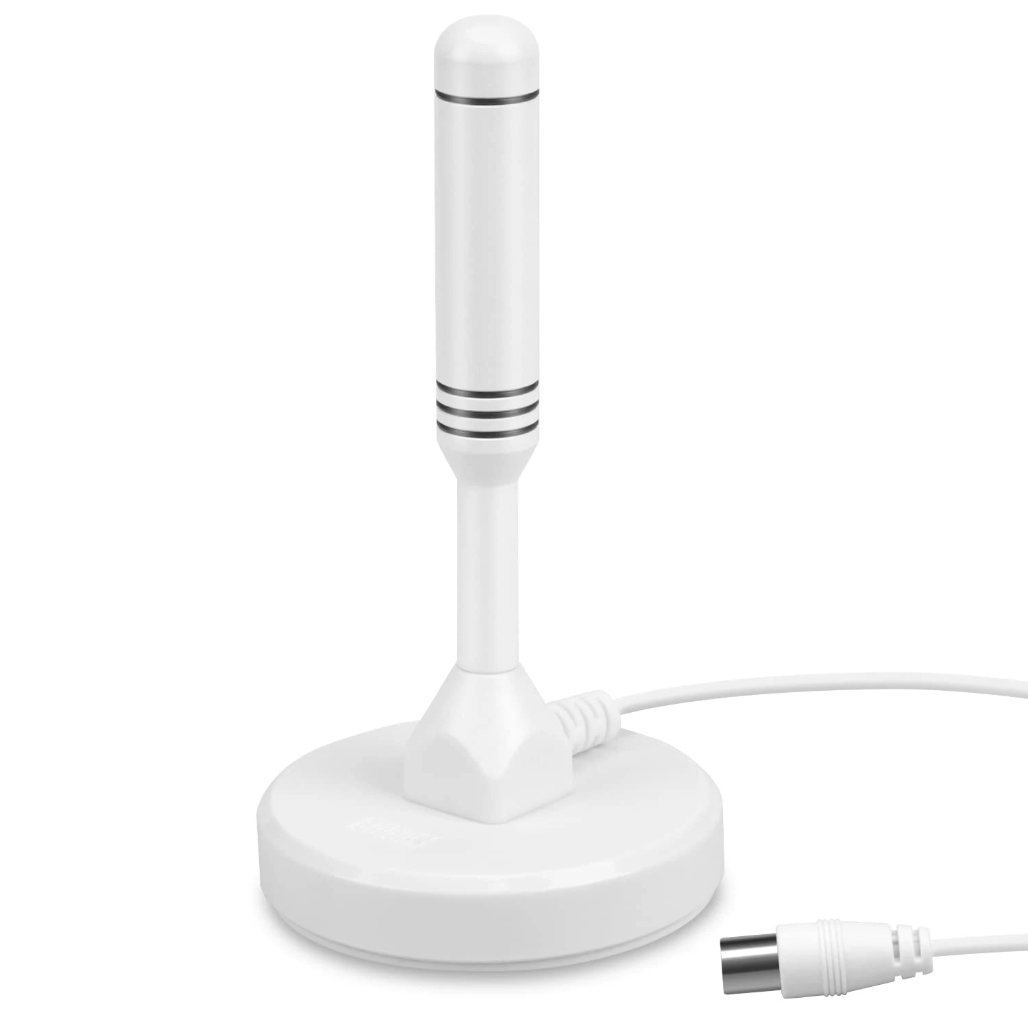 August DTA240W Freeview Indoor TV Aerial - High Gain HD Portable Indoor Outdoor Digital Freeview TV Antenna for USB TV Tuner/DVB-T Television/DAB Radio/SD / 4K - With Magnetic Base [White]