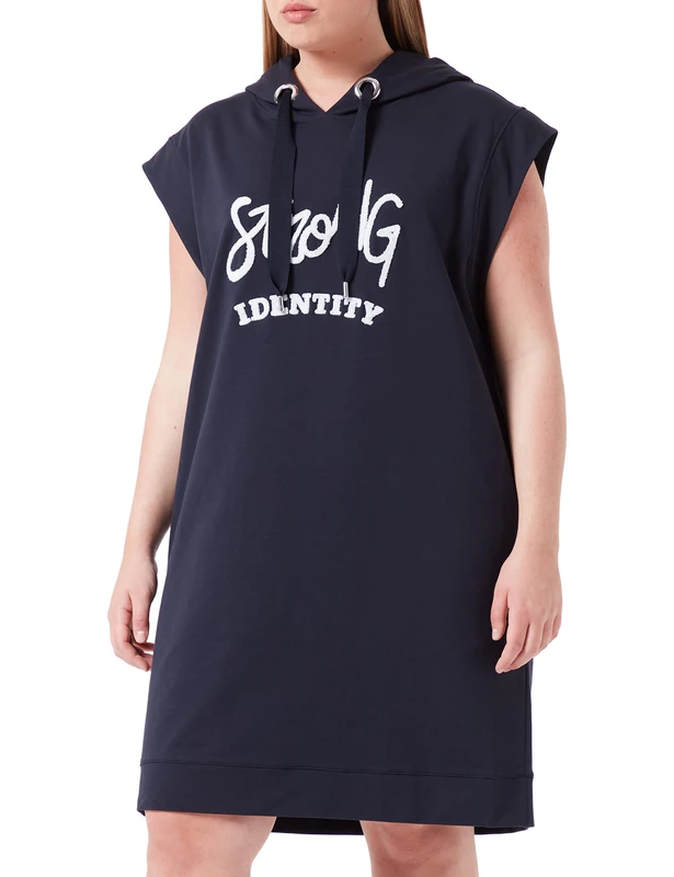 Comma CI Women's Kleid Kurz Casual Dress, 59D8 Navy, 42