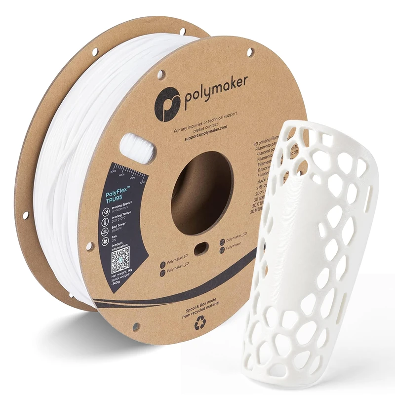 Polymaker PD01002 PolyFlex TPU-95A Filament TPU flexibel 1.75mm 750g White 1 pc(s)