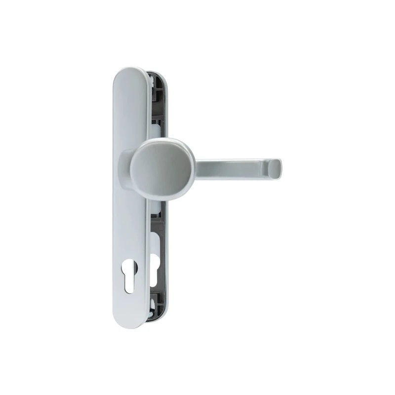 ABUS Door Fitting SRG92N F1 - for Front Doors - with Door Handle Inside and Door Knob Outside - for Doors with Narrow Frame - Aluminium