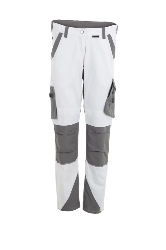 Planam Women's Norit Men's Work Trousers Pants, White/zinc, 24