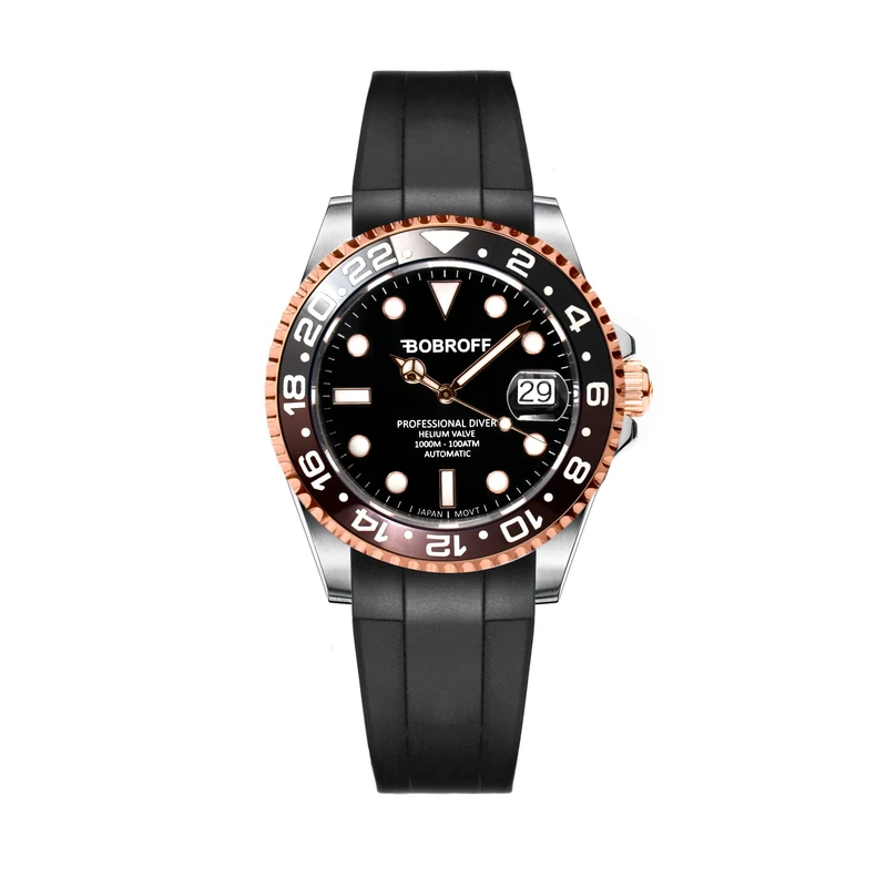 Bobroff BF0007-CN Men's Automatic Diving Watch - 41mm Black