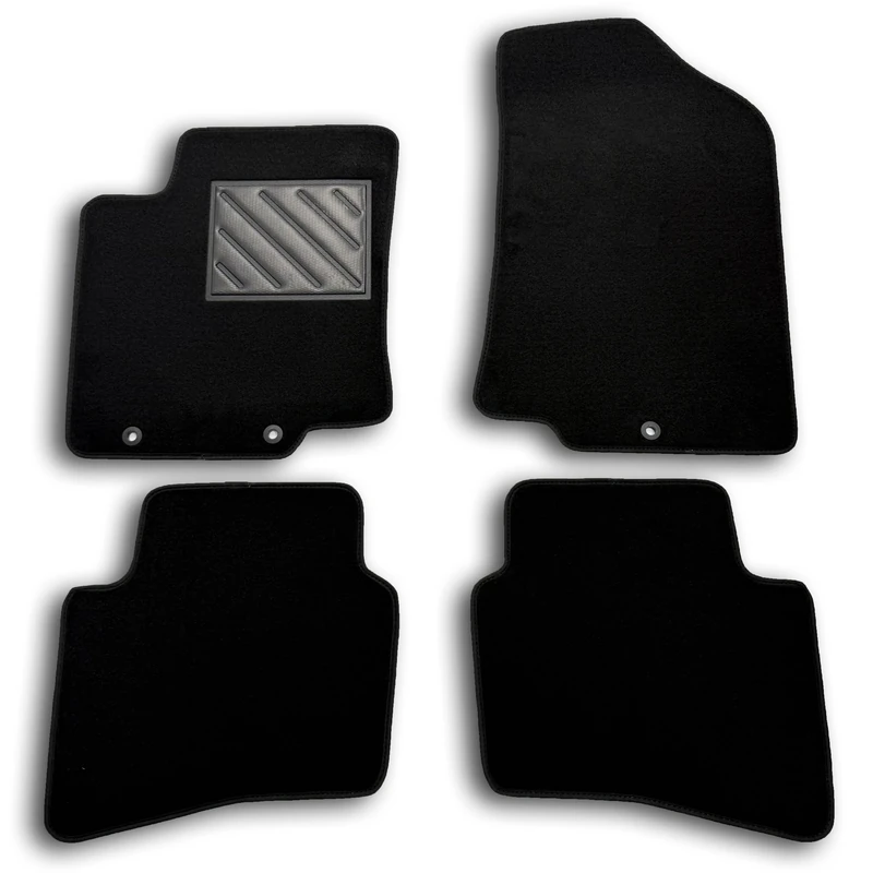 Kia Rio III (UB) 08.2011>01.2017 Tailored Non Slip Car Mats with Reinforced Rubber Heel Protectors and Fixing Buttons