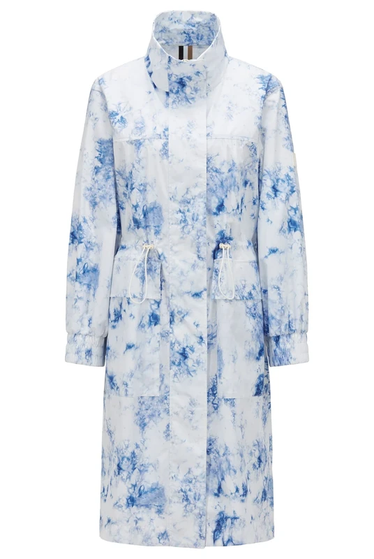 BOSS Womens C Pakonda Relaxed-fit parka with tie-dye print - Image 1