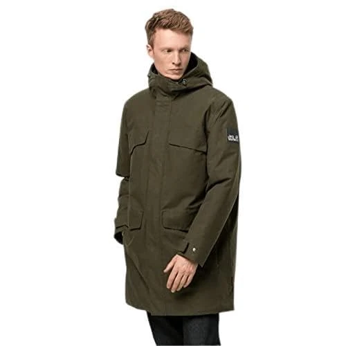 Jack Wolfskin Natureoods Men's Parka Jacket, Bonsai Green, XXXL