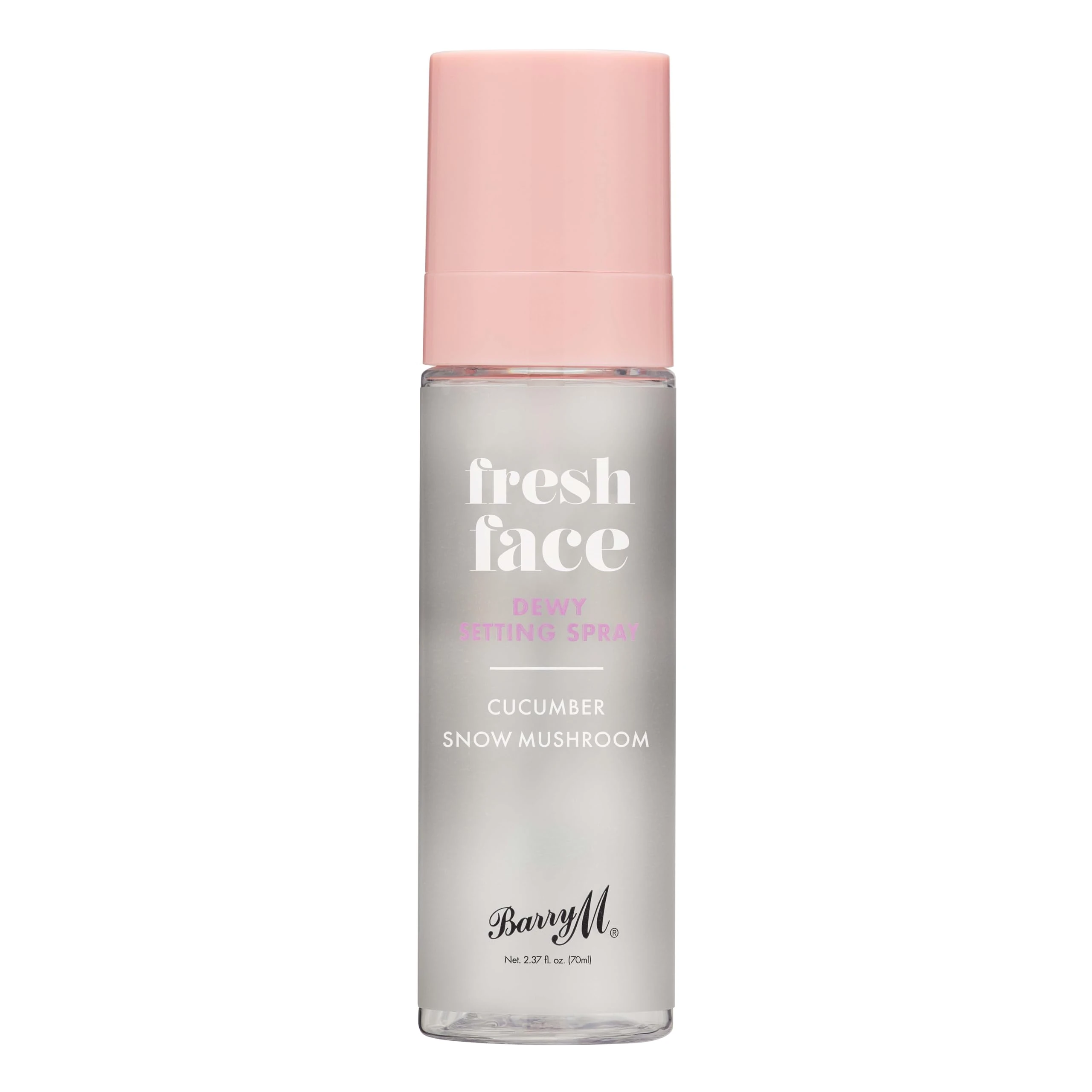 Barry M Fresh Face Dewy Finish Setting Spray, Long-lasting, Formulated with Hydrating Cucumber Extract and Moisturising Snow Mushroom, Clear