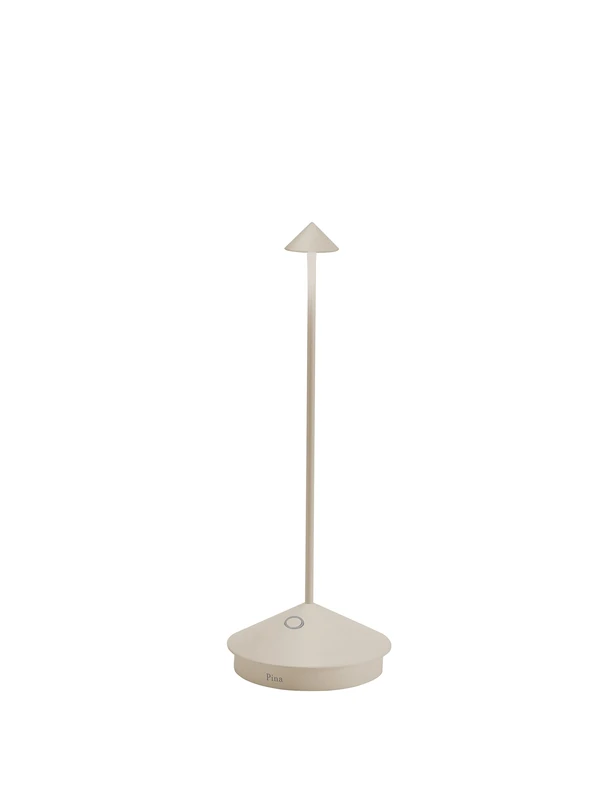 ALLESM Zafferano, Pina Pro Lamp, Rechargeable and Wireless Table Lamp with Touch Control, Suitable for Living Room and Outdoor, Dimmer, 2700 K, Height 29 cm, Sand