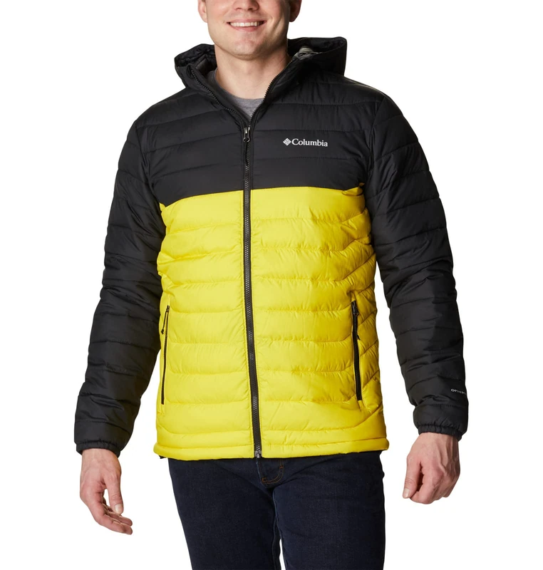 Columbia Men's Powder Lite Hooded Jacket - Laser Lemon/Black