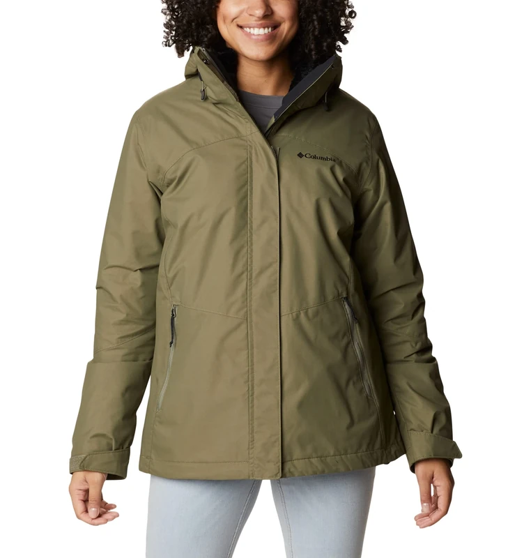 Columbia Women's Bugaboo Fleece Interchange Jacket, 3 In 1 Interchange Winter Coat, Stone Green, Size XS
