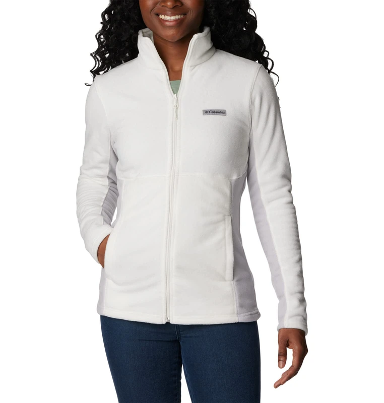 Columbia Women's Basin Trail 3 Full Zip, Full Zip Fleece Jacket, Sea Salt/Nimbus Grey, X-Small