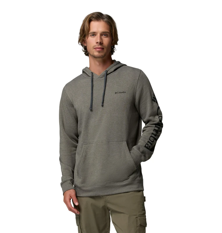 Columbia Men's Trek Hoodie, Charcoal Heather/CSC Sleeve Logo, S