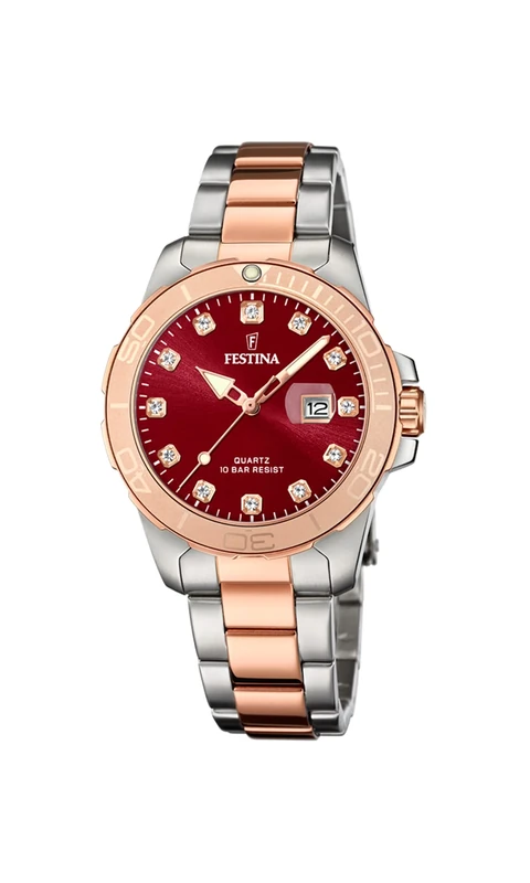 Festina Rose-Gold PVD-Plated Watch with Steel Bracelet F20505/2