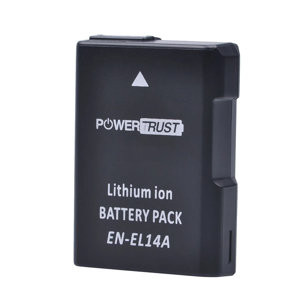 PowerTrust 1Pc EN-EL14 EN-EL14a Battery for Nikon D3100, D3500, D3400, D5500, D5300, D5600, D3300, D5200, Coolpix P7000, P7100, P7700, P7800, P8000