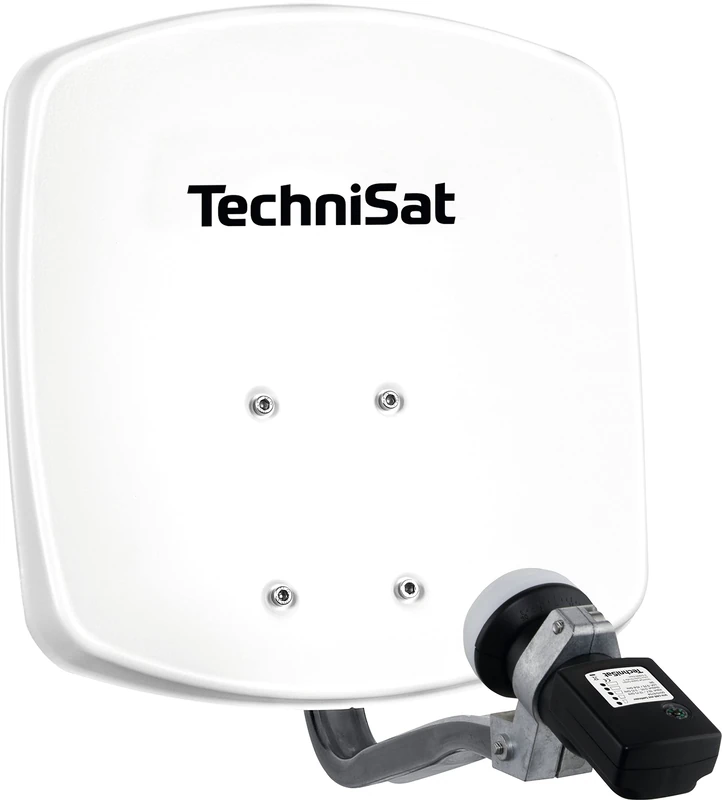 TechniSat DIGIDISH 33 - Satellite Dish for 1 Participant (33 cm Compact Satellite System - Complete Kit with Wall Mount and Satfinder H/V LNB) White Polar