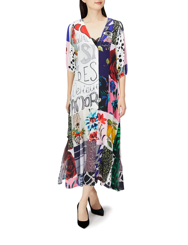 Desigual Women's 21WWVW819019L Dress, Multicolor, M