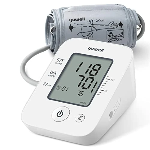 yuwell Blood Pressure Monitor, Extra Large Upper Arm Cuff, Digital Blood Pressure Machines for Home Use, 3.8" Large Display, Dual Power Options with AC Adaptor (YE660D with AC Adaptor)