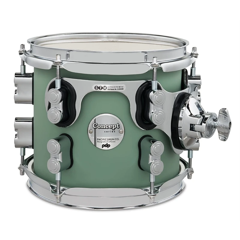 Pacific Drums Concept Maple Tom, 8" x 7", Satin Seafoam Finish Ply