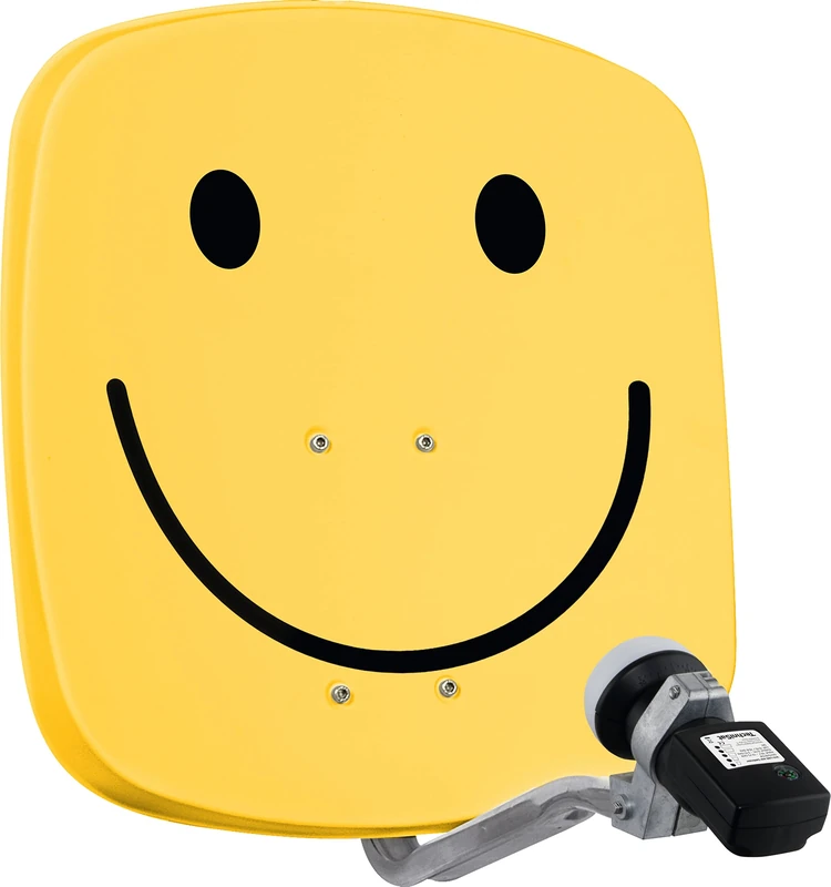 TechniSat DIGIDISH 45 - Satellite Dish for 1 participant (45 cm Compact Satellite System - Complete Kit with Wall Mount and Satfinder H/V LNB) Smiley