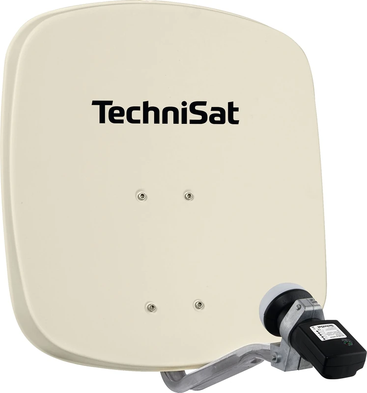 TechniSat DIGIDISH 45 - Satellite Dish for 1 participant (45 cm Compact Satellite System - Complete Kit with Wall Mount and Satfinder H/V LNB) Beige