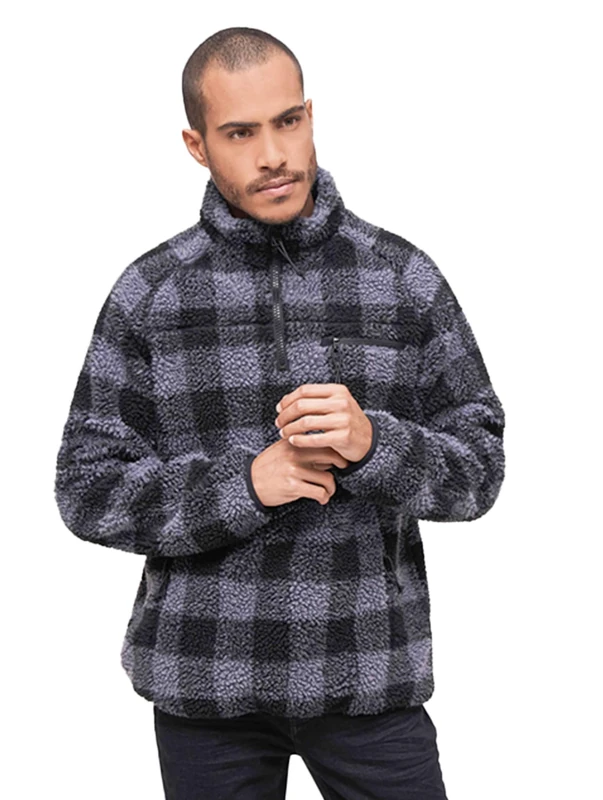 Brandit Teddyfleece Troyer, color: black/grey, size: XL