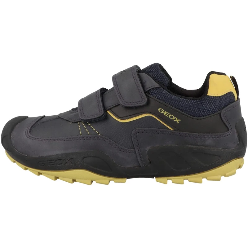 Geox Boys J New Savage Boy Shoes, Navy Ochreyellow, 7 UK