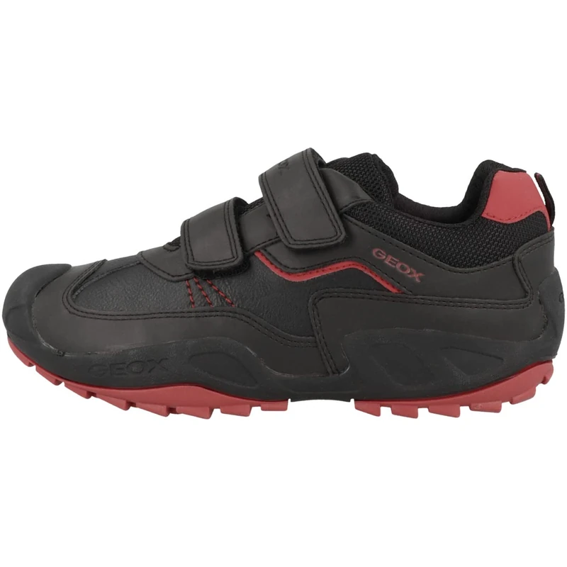 Geox Boys J New Savage Boy Shoes, Black Red, 7.5 UK