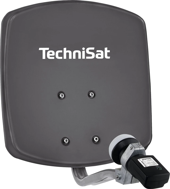 TechniSat DIGIDISH 33 - Satellite Dish for 1 Participant (33 cm Compact Satellite System - Complete Kit with Wall Mount and Satfinder H/V LNB) Grey