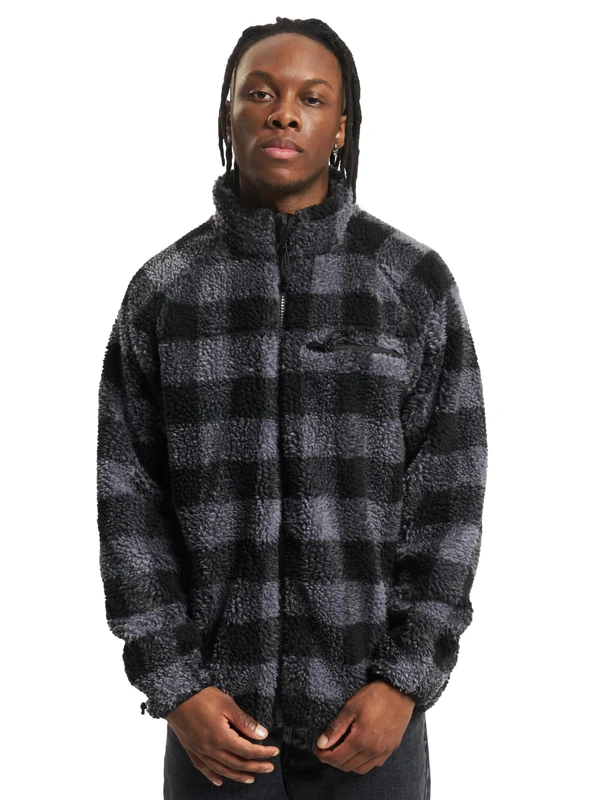 Brandit Men's Teddyfleece Jacket, Black/Grey, S