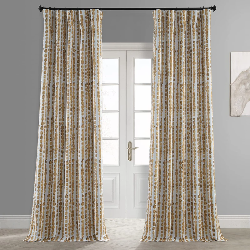 HPD Half Price Drapes Room Darkening Curtains for Bedroom, Living Room 50 X 96 Gumdrop Printed, BOCH-HKC210610B-96 (1 Panel) Gumdrop Honey Gold