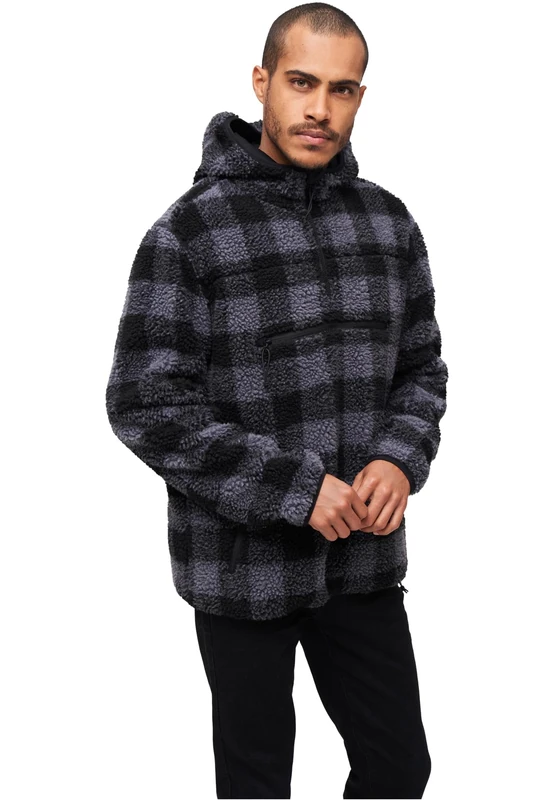 Brandit Teddyfleece Worker Pullover, color: black/grey, size: XXL