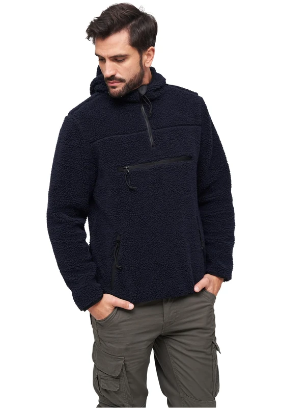 Brandit Teddyfleece Worker Pullover, color: navy, size: L